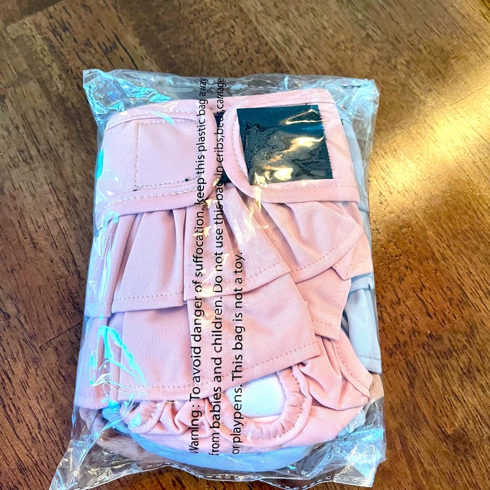 Set of 3 NWT Puppy Dog Reusable Diapers Size Small Ruffle Butt So Sweet!